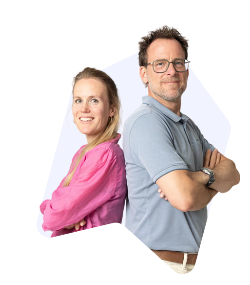 Marijke en Michiel rug aan rug